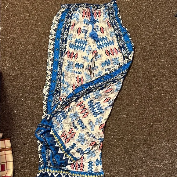 Bohemian Patterned Wide-Leg Pants - Picture 2 of 2